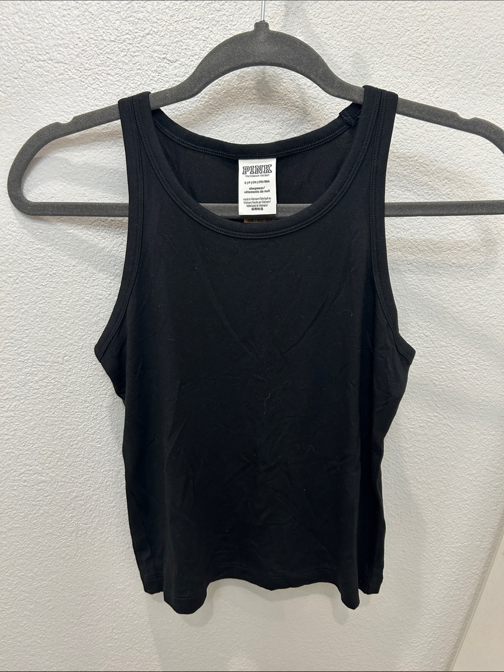PINK Victoria's Secret Black Racerback Tank Top